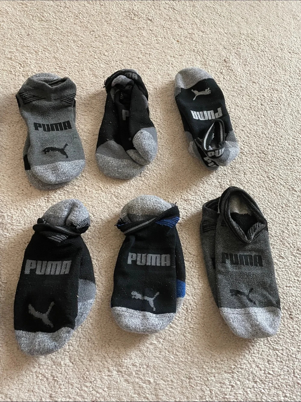 Puma Men’s Low-Cut Athletic Socks - Gray & Black (10 Pack)